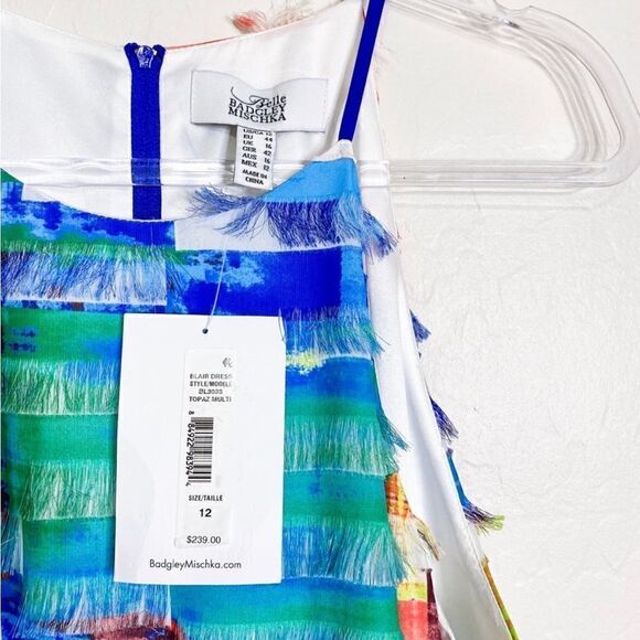 Belle Badgley Mischka Blair Fringe Dress 
Sleeveless Mini Colorful Dress - Picture 6 of 9